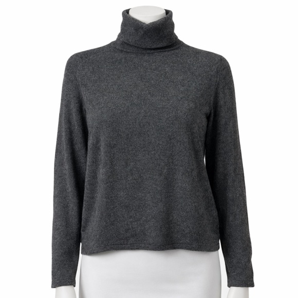 Valerie Stevens Sweaters - Valerie Stevens Two Ply Cashmere Gray Turtleneck Sweater Women’s Size Large